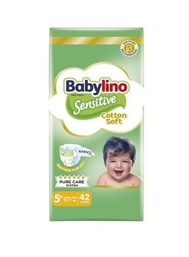 Babylino Sensitive Monthly Pack No5+ (12-17Kg) 42τεμ